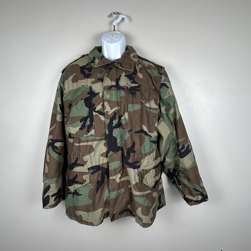 Alpha Industries M-65 Field Coat Camouflage Jacket Mens Medium Regular Made USA